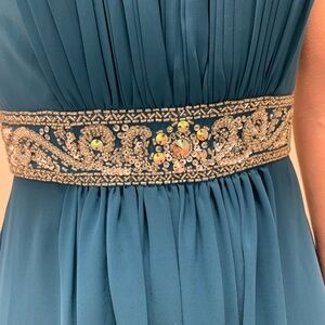 Elegant Blue Strapless Dress